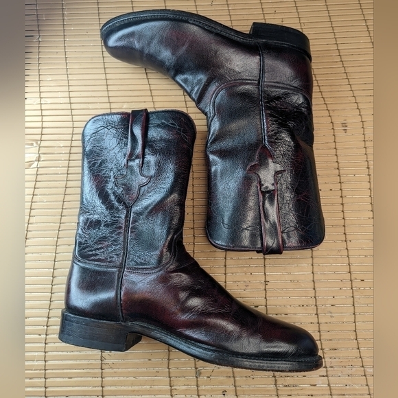 Lucchese Classic men\'s sz 8.5D black cherry leather round toe Western Boots. Gre main image 4
